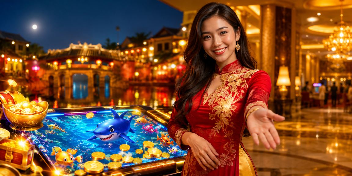 Không gian giải trí cá cược sôi động tại chợ đêm Hội An